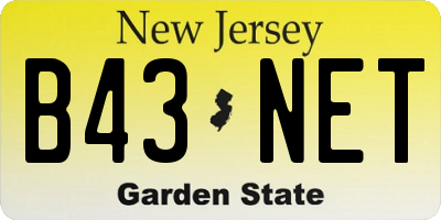 NJ license plate B43NET