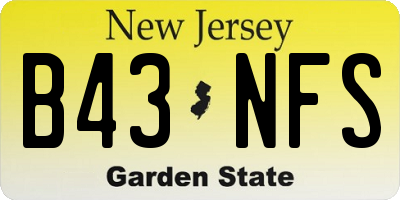 NJ license plate B43NFS