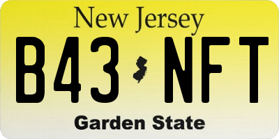 NJ license plate B43NFT