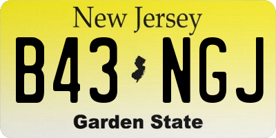 NJ license plate B43NGJ