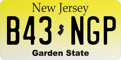NJ license plate B43NGP
