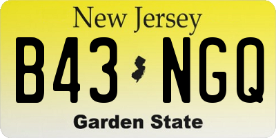 NJ license plate B43NGQ
