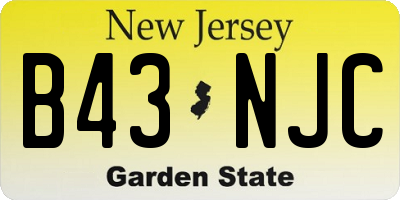 NJ license plate B43NJC