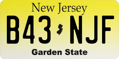 NJ license plate B43NJF
