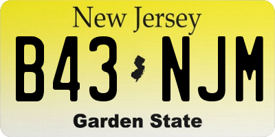 NJ license plate B43NJM