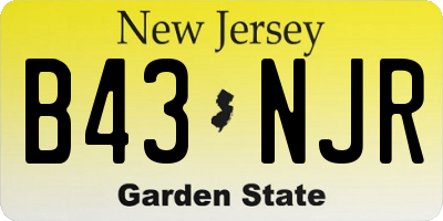 NJ license plate B43NJR