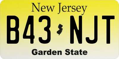 NJ license plate B43NJT