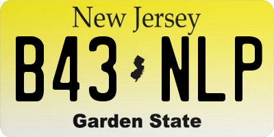NJ license plate B43NLP