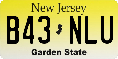 NJ license plate B43NLU