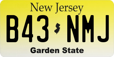 NJ license plate B43NMJ