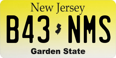 NJ license plate B43NMS