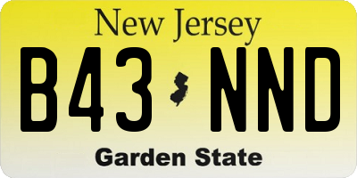 NJ license plate B43NND