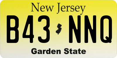 NJ license plate B43NNQ