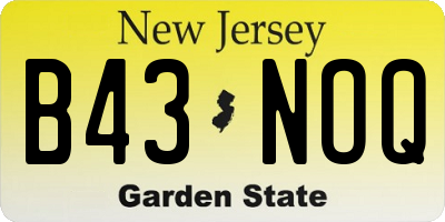 NJ license plate B43NOQ