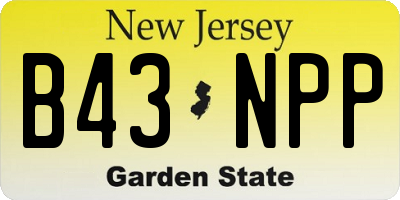 NJ license plate B43NPP