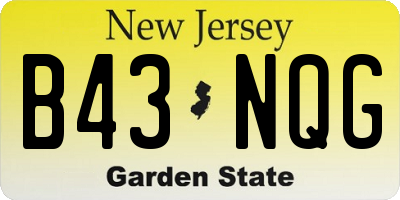 NJ license plate B43NQG