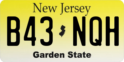 NJ license plate B43NQH