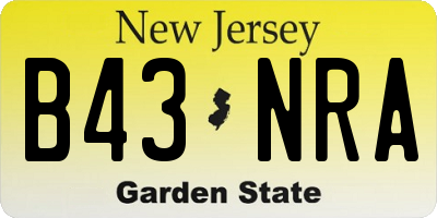 NJ license plate B43NRA