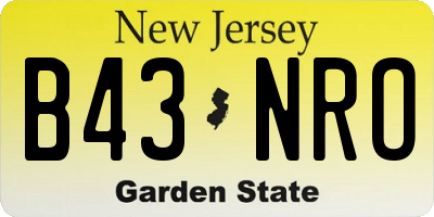 NJ license plate B43NRO