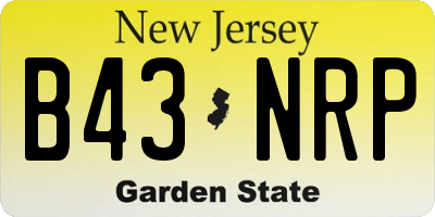NJ license plate B43NRP
