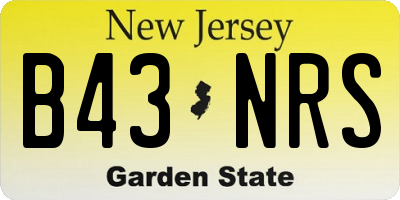 NJ license plate B43NRS