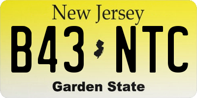 NJ license plate B43NTC