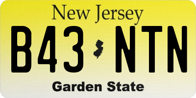 NJ license plate B43NTN