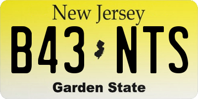 NJ license plate B43NTS