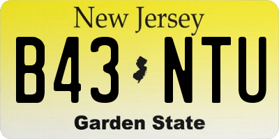 NJ license plate B43NTU