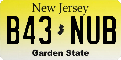 NJ license plate B43NUB