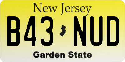 NJ license plate B43NUD