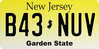 NJ license plate B43NUV