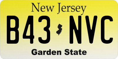 NJ license plate B43NVC