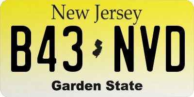NJ license plate B43NVD