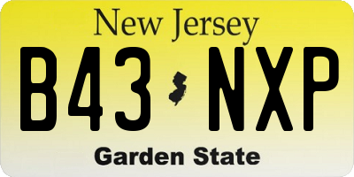 NJ license plate B43NXP