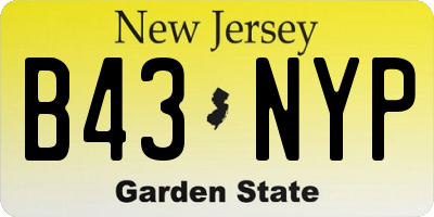 NJ license plate B43NYP
