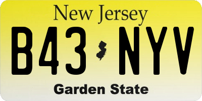 NJ license plate B43NYV