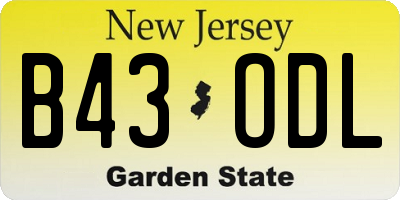NJ license plate B43ODL