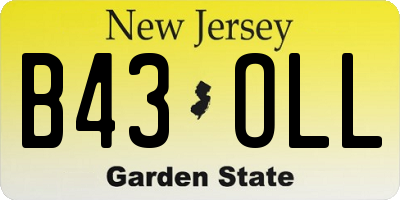 NJ license plate B43OLL