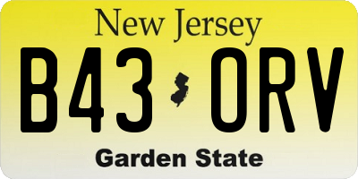 NJ license plate B43ORV