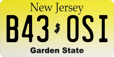 NJ license plate B43OSI