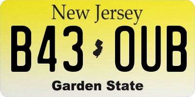 NJ license plate B43OUB