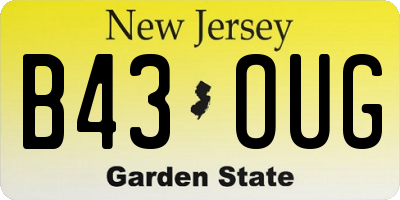 NJ license plate B43OUG