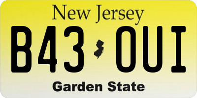 NJ license plate B43OUI
