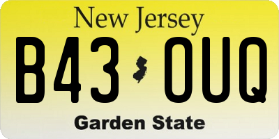NJ license plate B43OUQ