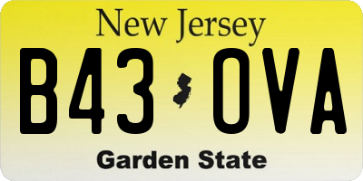 NJ license plate B43OVA