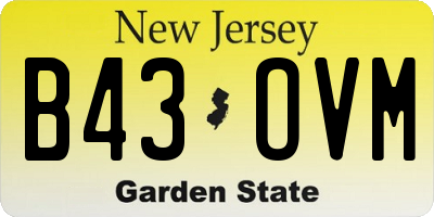 NJ license plate B43OVM