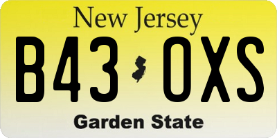 NJ license plate B43OXS