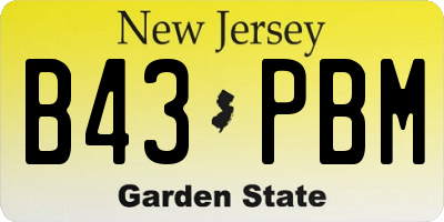 NJ license plate B43PBM
