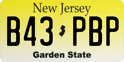 NJ license plate B43PBP